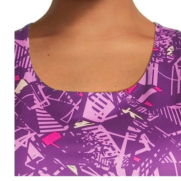 NWT Reebok Med Play on Crop Tank Bra Sunset Purple - Picture 3 of 11